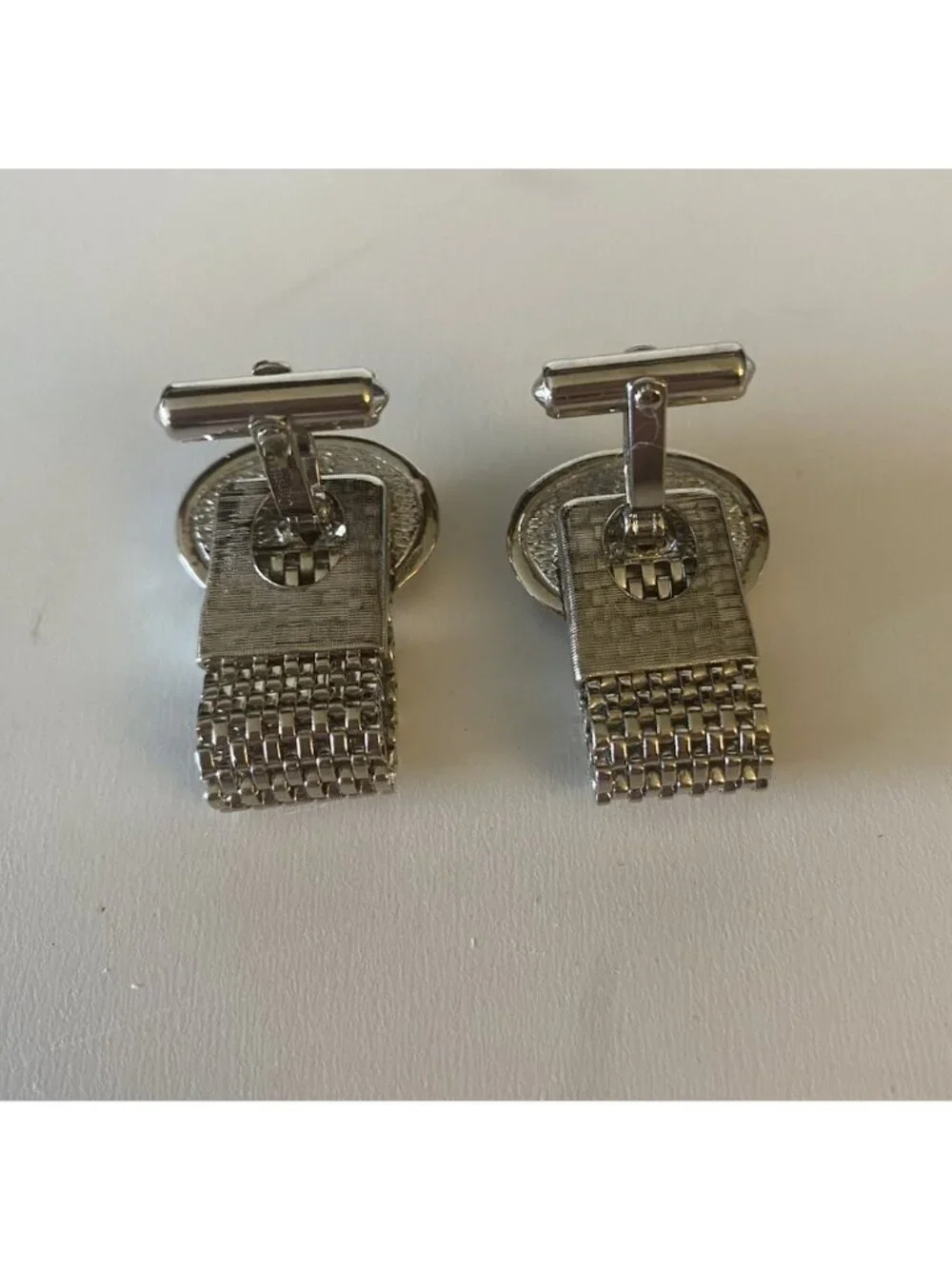 Authentic Vintage Signed Christian Dior / Destino Silver-Tone Lucite Cufflinks